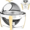 Rund bain-marie-värmare för pastabaserade rätter med rolltop-överdrag, 6 l