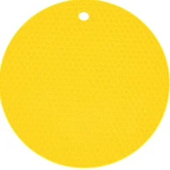 Rund Formmatta Livsmedelskvalitet Förtjockad Silikon Placematta Isoleringsdyna Mikrovågsugnsmatta Gul