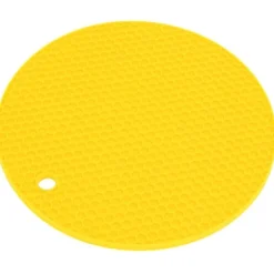 Rund Formmatta Livsmedelskvalitet Förtjockad Silikon Placematta Isoleringsdyna Mikrovågsugnsmatta Gul