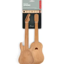 Salladservetter - Gitarr - Trä - 2 stycken - Naturlig - Ej diskmaskinssäker