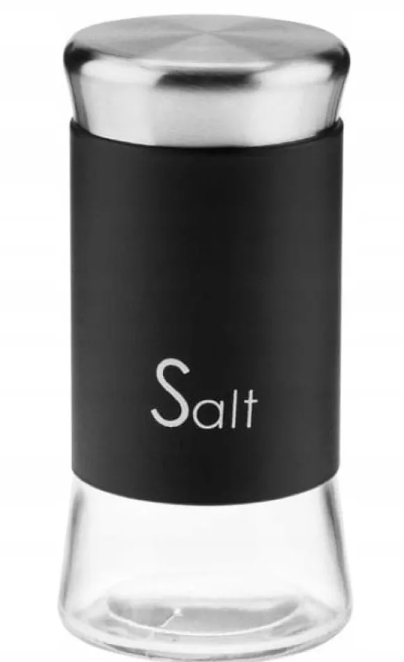 Saltkar salt krydda svart glas dekorativ 150 ml