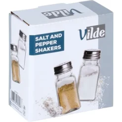 Salt- och pepparset, 2-delad saltkar i glas + pepparskakare, 80 ml, VILDE 229152