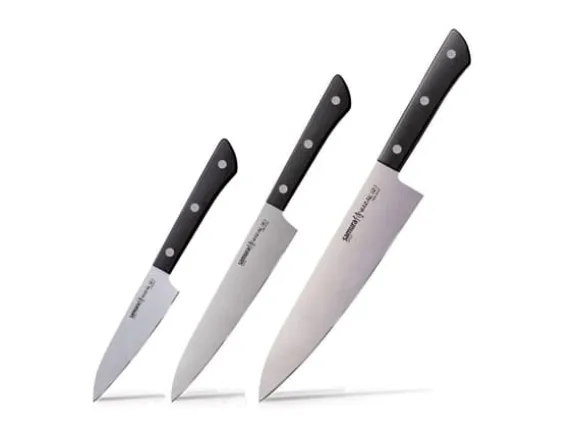 SAMURA Harakiri 3 Messer Set. svart handtag