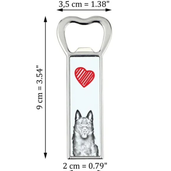 Schipperke - flasköppnare med en hund, personlig kylöppnare, unik present till en man från Art-Dog
