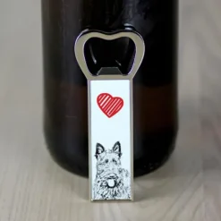 Scottish Terrier, Aberdeen Terrier - flasköppnare med en hund, personlig kylöppnare, unik present till en man från Art-Dog