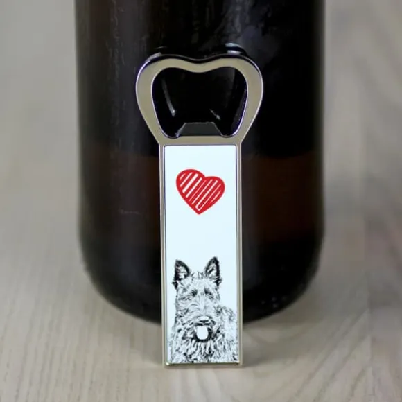 Scottish Terrier, Aberdeen Terrier - flasköppnare med en hund, personlig kylöppnare, unik present till en man från Art-Dog