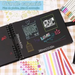 Scrapbook-fotoalbum, DIY-fotoalbum med 12 pennor, 80 sidor, presenter till bröllopsresor