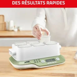 SEB Multi Delices Express & Vegetal yoghurtmaskin, 6 skålar, 6 program, Expressprogram, Vegetaliska desserter, Tillverkad i Frankrike