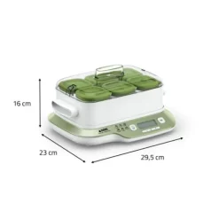 SEB Multi Delices Express & Vegetal yoghurtmaskin, 6 skålar, 6 program, Expressprogram, Vegetaliska desserter, Tillverkad i Frankrike