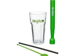 Secret De Gourmet Mojito set 13 delar cocktailglas 330 ml Muddler mixer sugrör
