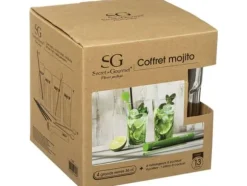 Secret De Gourmet Mojito set 13 delar cocktailglas 330 ml Muddler mixer sugrör