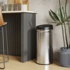 Sensor-soptunna 42 L med soft close, rostfritt stål, hygieniskt kök