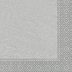 Servett - Lunch - SILVER - enfärgad silverpappers - 33 x 33 cm - paket med 20
