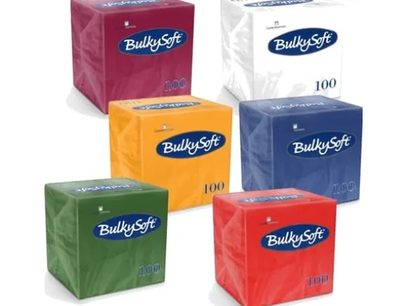 Serviet BulkySoft 24x24 cm 2-lag hvid - (100 stk.)