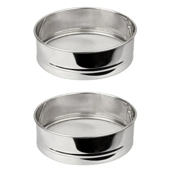 Set med 2 extra fina kökssiktar i rostfritt stål - FACKELMANN - Basic - 18 cm