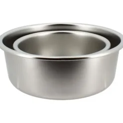 Set med 2 lufttäta behållare med lock - MENASTYL - 5040178 - Rostfritt stål - Rund - 15 och 20 cm - Mikrovågssäker
