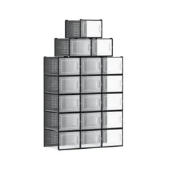 Set med 18 skokartonger för skor upp till storlek 46, 35 x 25,0 x 18,5 cm (D x B x H) - Innermått för varje låda: 31 x 24,5 x 17,5 cm