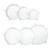 Set med 6 st Återvinningsbart silikonlock Universal Stretch Lock Lufttätt Stretch Giftfri Smaklös matkonservering