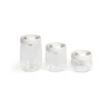 Set med 3 vakuumburkar - LIVOO - MEN401 - 400 ml, 800 ml och 1,2 L - Borosciliatglas - Fryssäker