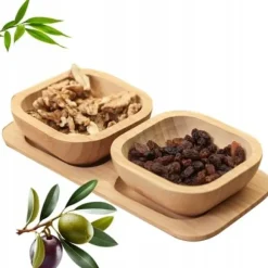 SET MED 2 x 30 ml SKÅLAR + BAMBUBRACK DOPPLATTA FÖR APPETITARE OCH SUSHISÅS