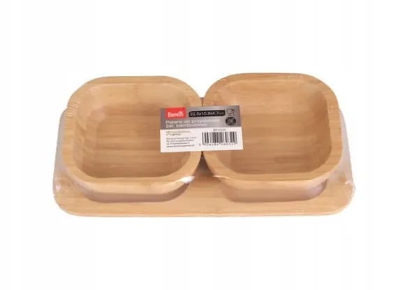 SET MED 2 x 30 ml SKÅLAR + BAMBUBRACK DOPPLATTA FÖR APPETITARE OCH SUSHISÅS