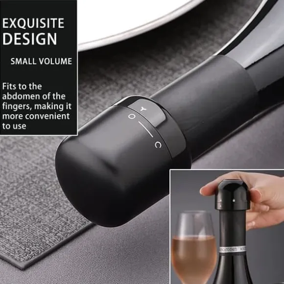 Set om 4 vinflaskpropp, champagnepropp, vinflaskpropp med lås- och upplåsningsfunktion A161