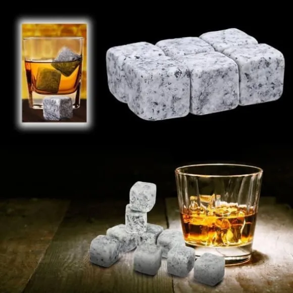 3set X 6st/set Whiskeyisstenar, återanvändbara isstenar för säkra drycker, med påse