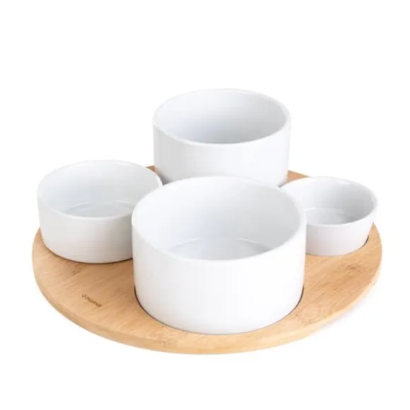 Set | YIFAN | vit, 5-delad serveringsskål | 33 cm | 874524