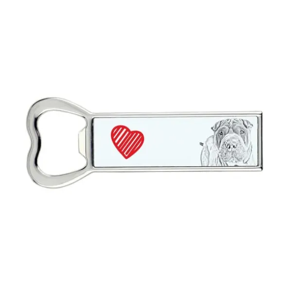 Shar Pei - flasköppnare med en hund, personlig kylöppnare, unik present till en man från Art-Dog