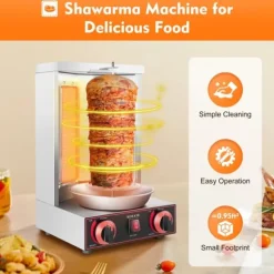 Shawarma Broiler, 3000W, 295 x 300 x 480 mm, Rotationsdesign, 12 kg kapacitet, Gasuppvärmning