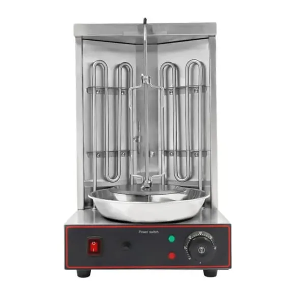 Shawarma Grillmaskin, Rostfritt Stål, 360° Automatisk Rotering,Silver
