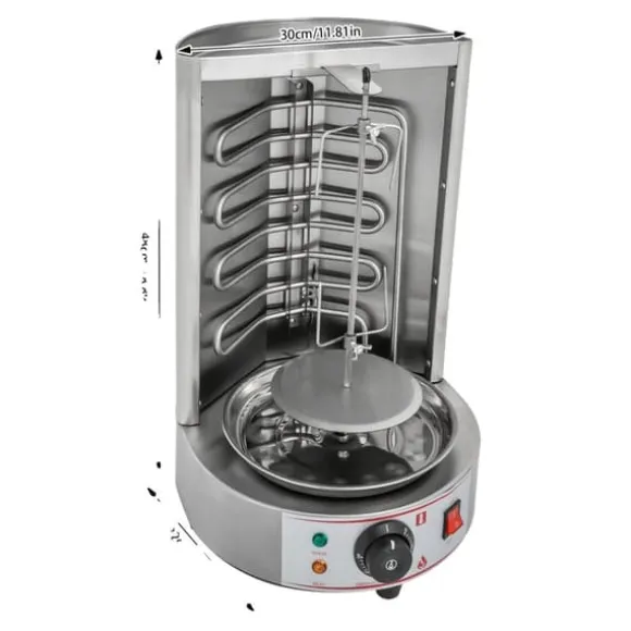 Shawarma-maskin, automatisk roterande, värmereglering,Silver