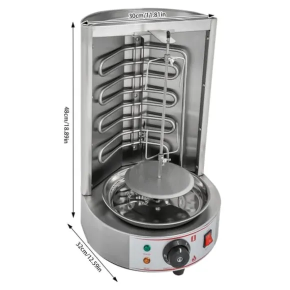 Shawarma-maskin, automatisk roterande, värmereglering,Silver