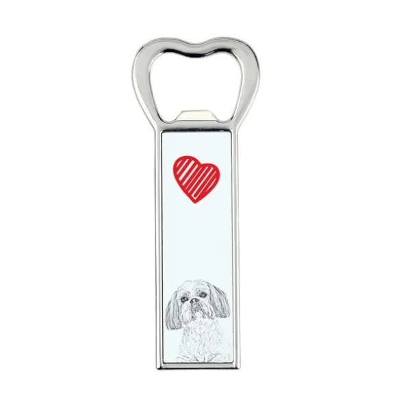 Shih Tzu, Shi tsu, Shi-Tzu, Szi-cu, Szitzu - flasköppnare med en hund, personlig kylöppnare, unik present till en man från Art-Dog