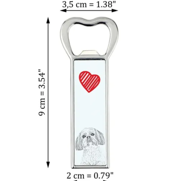 Shih Tzu, Shi tsu, Shi-Tzu, Szi-cu, Szitzu - flasköppnare med en hund, personlig kylöppnare, unik present till en man från Art-Dog