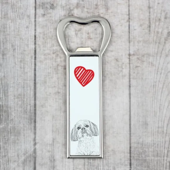 Shih Tzu, Shi tsu, Shi-Tzu, Szi-cu, Szitzu - flasköppnare med en hund, personlig kylöppnare, unik present till en man från Art-Dog