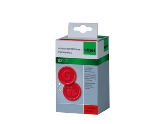 Sigel WM006, Rund, Polypropylen (PP), Röd, 2,5 cm, 25 mm, 25 mm