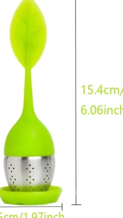 Silikon lösa teblad, Tesil med droppbricka ingår - Bästa tesilen med modern bladdesign (2 st)