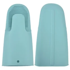 Silikon Värmeisoleringshandskar Förtjockade Anti-Slip Ugnsvantar Handskar för mikrovågsgrillNordic Green