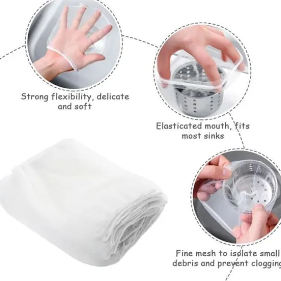 Sil - Yutou kinesiska engångsfilter i 200-pack för tvättställ, diskho, kök, badrum, handfat