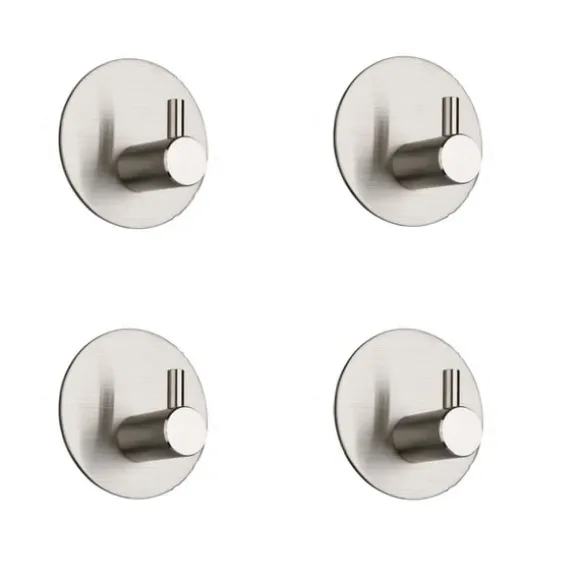 Självhäftande Väggkrokar i Rostfritt Stål, 4-pack