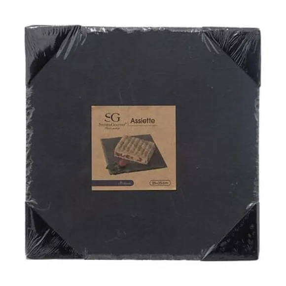 Skiffer serveringsbricka 25 x 25 cm