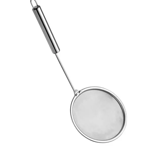 Skimmersked Fettsil Rostfritt stål Finmaskigt Långt handtag Hot Pot Skimmer för fettskum Kök M