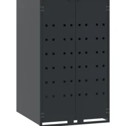 Skjul för sopkärl för 3 platser antracit 207x79x117 cm stål