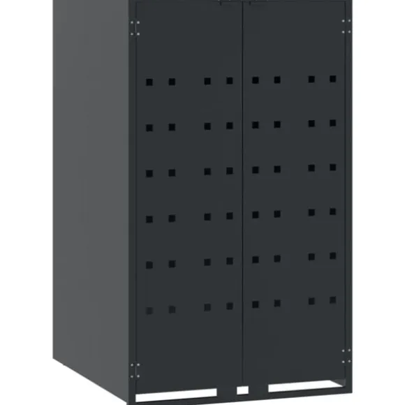 Skjul för sopkärl för 3 platser antracit 207x79x117 cm stål