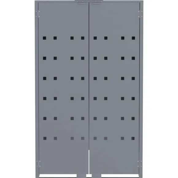 Skjul för sopkärl med lock - Förvaring för 6 platser | Färg: Grå | Storlek: 414x79x117 cm