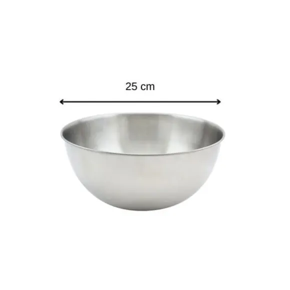 Skål för blandning i rostfritt stål med 25 cm diameter Fackelmann Basic
