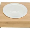 Skål med hållare, keramik/bambu, 0,25 l/ø 12 cm/15 × 5 × 15 cm, vit/ecru