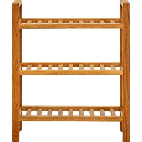 Skohylla med 3 hyllor 50x27x60 cm massiv ek