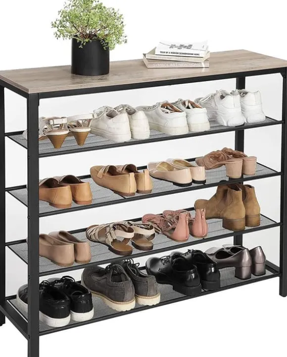 Skohylla - Skoförvaring med 4 hyllor Industriell Design 100 x 30 x 92,5 cm